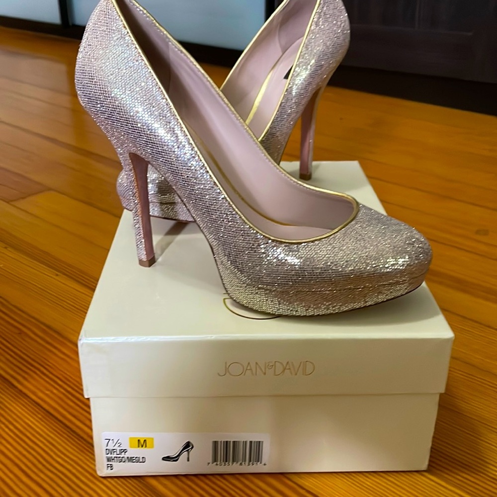 Silver/Gold Glitter Flipp Evening Platform Pumps